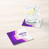 顔カラフルズ女子デー国際的3月8日 スクエアペーパーコースター (インサイチュ)