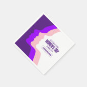 顔カラフルズ女子デー国際的3月8日 スタンダードカクテルナプキン (角)