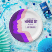 顔カラフルズ女子デー国際的3月8日 ペーパープレート (パーティー)