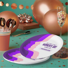 顔カラフルズ女子デー国際的3月8日 ペーパープレート