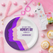 顔カラフルズ女子デー国際的3月8日 ペーパープレート (パーティー)