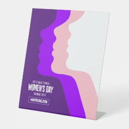 顔カラフルズ女子デー国際的3月8日 台座サイン