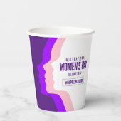 顔カラフルズ女子デー国際的3月8日 紙コップ (裏面)
