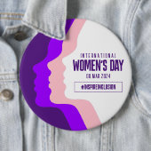 顔カラフルズ女子デー国際的3月8日 缶バッジ (インサイチュ)