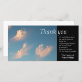 顔クラウド1悔やみや弔慰ありがとうフォトカード サンキューカード (正面/裏面)