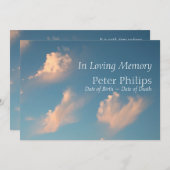 顔クラウド1葬儀アナウンス招待状 招待状 (正面/裏面)