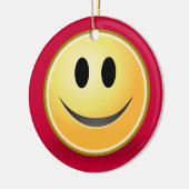 顔クリスマス装飾（赤） セラミックオーナメント (左)