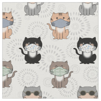 顔クールマスク用の猫生地 ファブリック