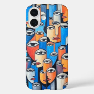 顔コンテンポラリーアート iPhone 16ケース