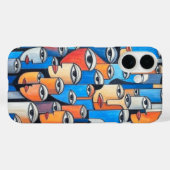顔コンテンポラリーアート Case-Mate iPhoneケース (裏面 (横))