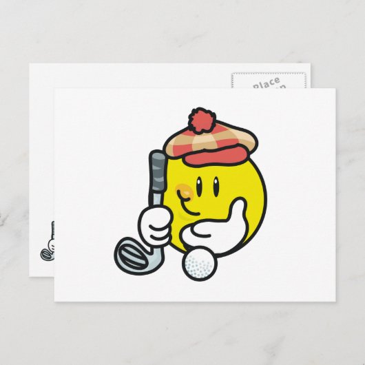 顔ゴルフTシャツとギフト ポストカード (正面/裏面)