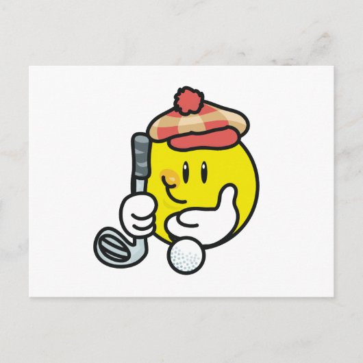 顔ゴルフTシャツとギフト ポストカード (正面)