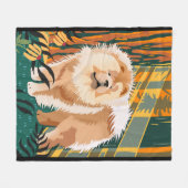 顔ザサンチョウフリースブランケット フリースブランケット (正面(横))