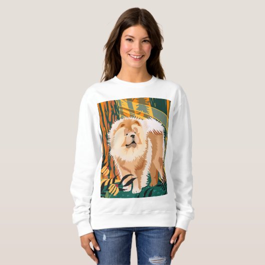 顔ザサンチョウ白シャツスタイル スウェットシャツ (正面フル)