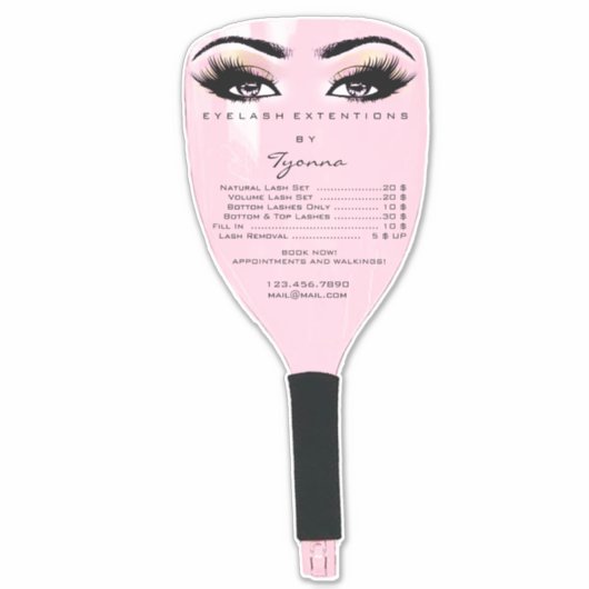 顔シールドピンクの点滅の延長の価格表 シール (正面)