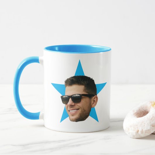 顔スおもしろいタギフト共働きスターマグ マグカップ (ドーナツ)