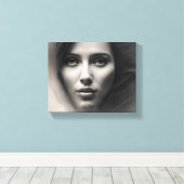 顔スケッチ キャンバスプリント (インサイチュ (ウッドフロア))