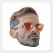 顔ステッカー、カスタム顔ステッカー、カスタム写真 スクエアシール (正面)