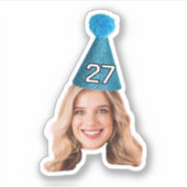 顔ステッカー、カスタム顔、カスタムフォトパーティー帽子 シール (正面)