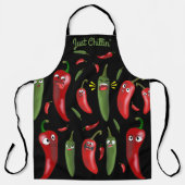 顔チリおもしろいチピーピーピーマン南西メキシコ エプロン (正面)