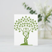 顔ツリー光学錯覚コンセプト ポストカード (スタンド正面)