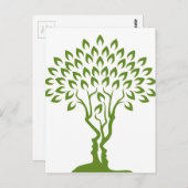 顔ツリー光学錯覚コンセプト ポストカード (正面/裏面)