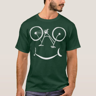 顔バイク笑いマウンテンバイクトライアスロンダウンヒルシー Tシャツ
