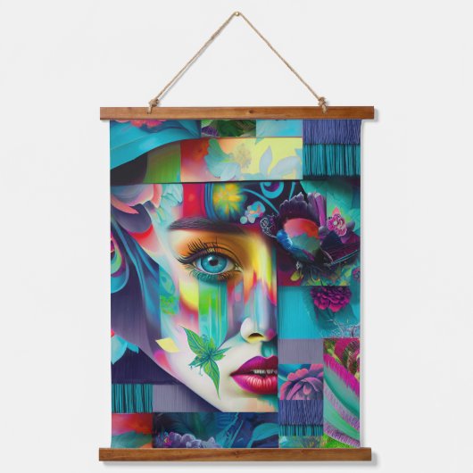 顔パズル 吊り下げ型タペストリー (正面)