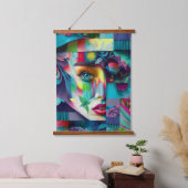 顔パズル 吊り下げ型タペストリー (寝室)