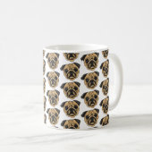 顔パタモダンーン複数犬ママパパギフトペット コーヒーマグカップ (正面右)