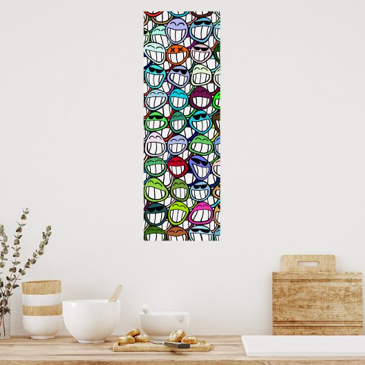 顔パターン ポスター (キッチン)