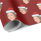 顔パーソナライズされたギフトラップ、サンタハットクリスマス ラッピングペーパー (ロールコーナー)