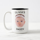 顔パーソナライズされたマグ、ベビーマグカスタム、パパギフト ツートーンマグカップ (左)