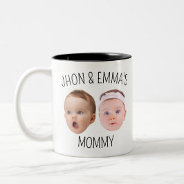 顔パーソナライズされた写真マグカップ、母の日の贈り物 ツートーンマグカップ