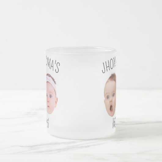 顔パーソナライズされた写真マグカップ、母の日の贈り物 フロストグラスマグカップ (中央)