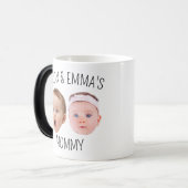 顔パーソナライズされた写真マグカップ、母の日の贈り物 モーフィングマグカップ (正面左)