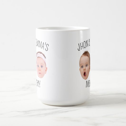 顔パーソナライズされた写真マグカップ、母の日の贈り物 モーフィングマグカップ (中央)