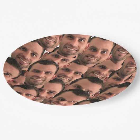 顔パーソナライズされた写真ユニークフォト誕生日Na ペーパープレート (アングル)