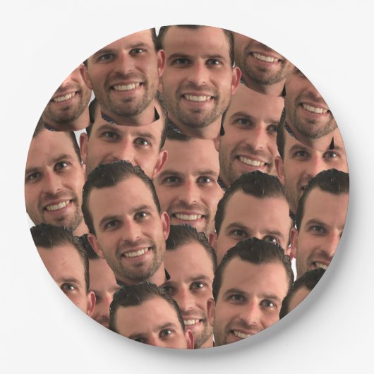 顔パーソナライズされた写真ユニークフォト誕生日Na ペーパープレート (正面)