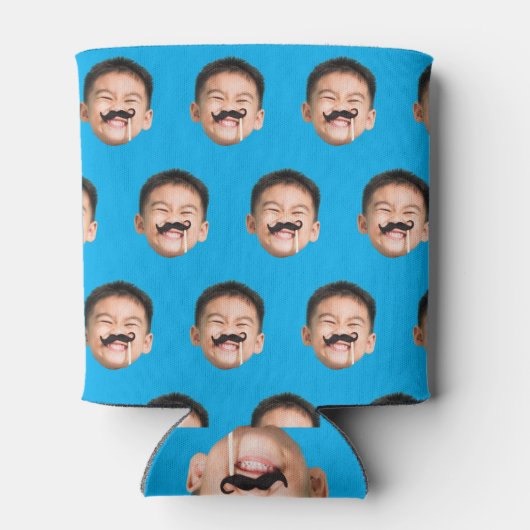 顔パーソナライズされた誕生日の好意バチュラーパーティ 缶クーラー (裏面)