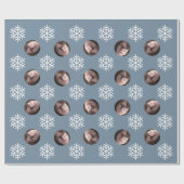 顔フォトブルースノーフレークおもしろいユーモアのクリスマス ラッピングペーパー (フラット)