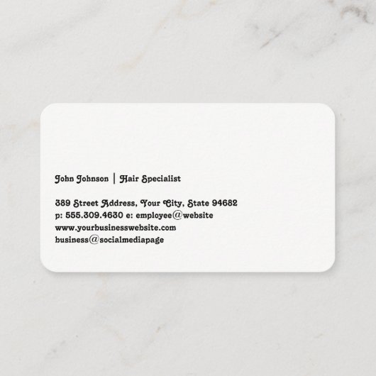 顔プロファイル | ヘアのカットツール 名刺 (裏面)