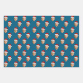 顔ヘッドサンタクロースカスタムハットクリスマスギフト ラッピングペーパーシート (正面3)