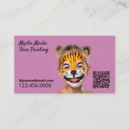 顔ペインタピンクQR 名刺