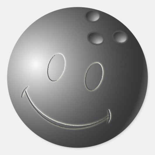 顔ボウリングボール ラウンドシール (正面)