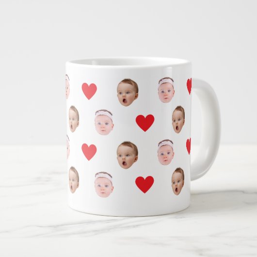 顔マグカスタム、ベビー写真マグ ジャンボコーヒーマグカップ (正面右)