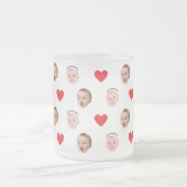 顔マグカスタム、ベビー写真マグ フロストグラスマグカップ (中央)