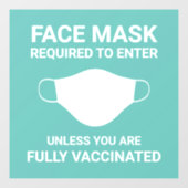 顔マスクが必要なサインミントホワイトウィンドウデカール ウィンドウサイン (シート)