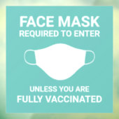 顔マスクが必要なサインミントホワイトウィンドウデカール ウィンドウサイン (シート3)