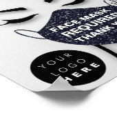 顔マスクが必要なロゴのグレーの点滅をカバー ポスター (角)